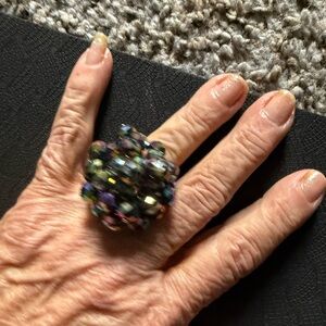 Multicolor Beaded Statement Ring 10